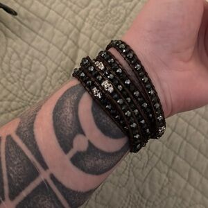 Victoria Emerson Brown and Black Beaded Wrap Bracelet